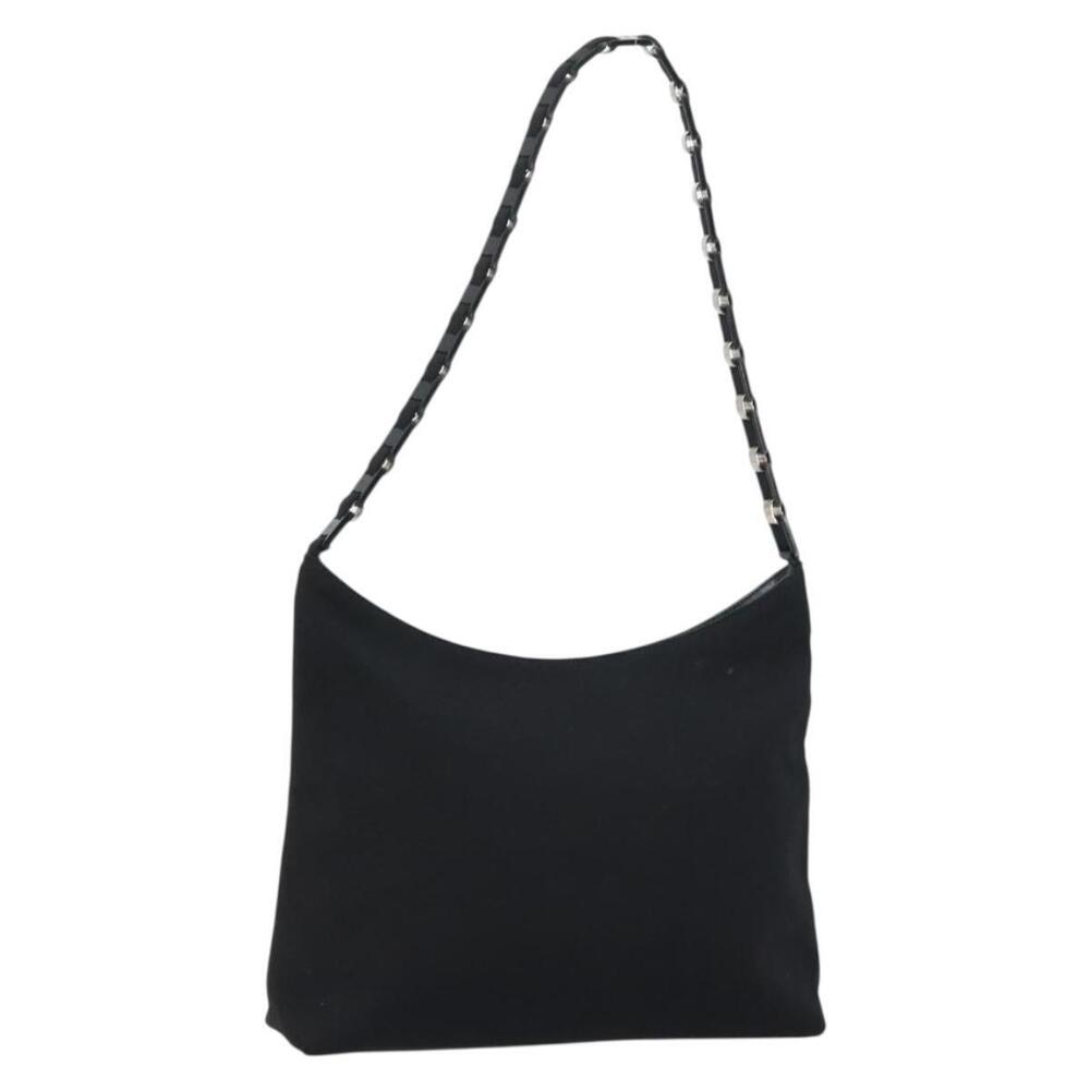 Salvatore Ferragamo Vala Shoulder Bag Nylon Black Auth 160693